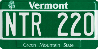 VT license plate NTR220