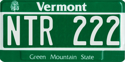 VT license plate NTR222