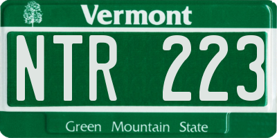 VT license plate NTR223