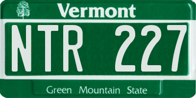VT license plate NTR227