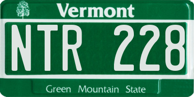 VT license plate NTR228