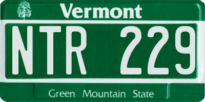 VT license plate NTR229