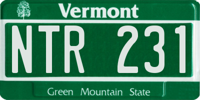 VT license plate NTR231