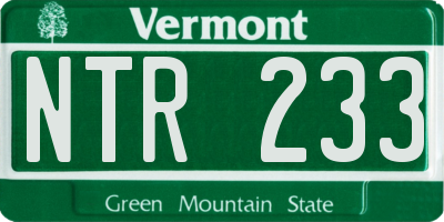 VT license plate NTR233