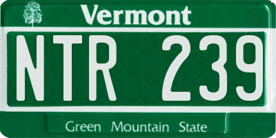 VT license plate NTR239