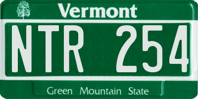 VT license plate NTR254