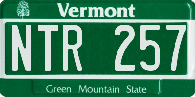 VT license plate NTR257