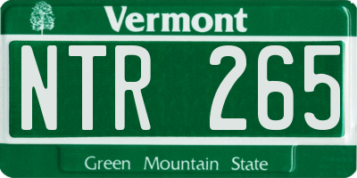 VT license plate NTR265