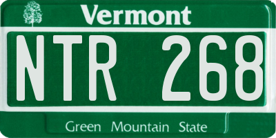 VT license plate NTR268