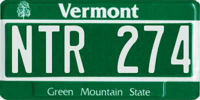VT license plate NTR274