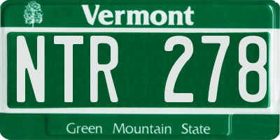 VT license plate NTR278