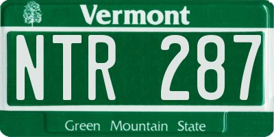 VT license plate NTR287