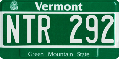 VT license plate NTR292