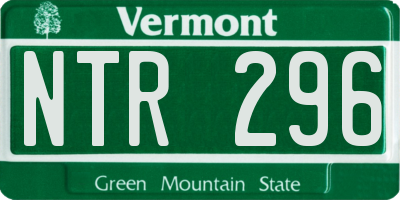 VT license plate NTR296