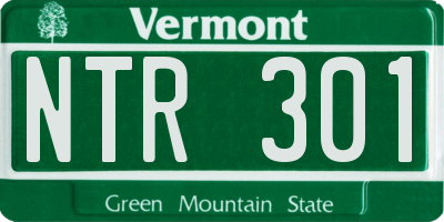 VT license plate NTR301
