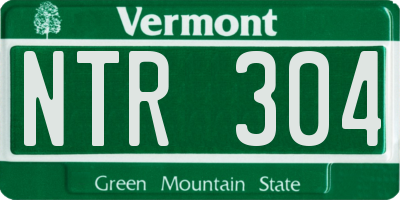 VT license plate NTR304