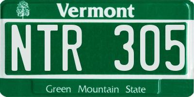 VT license plate NTR305