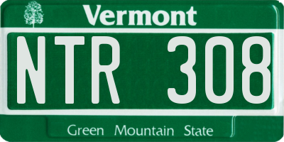 VT license plate NTR308