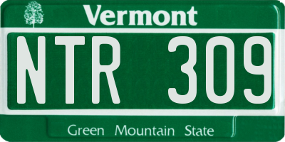 VT license plate NTR309