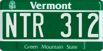 VT license plate NTR312