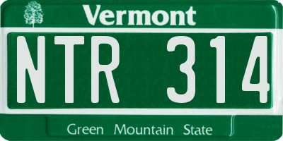VT license plate NTR314