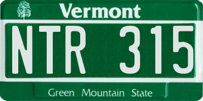VT license plate NTR315