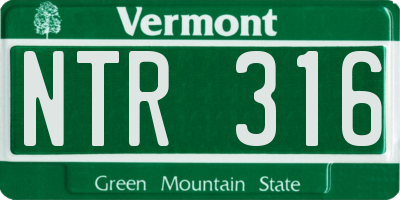 VT license plate NTR316
