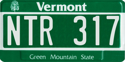 VT license plate NTR317