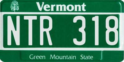 VT license plate NTR318