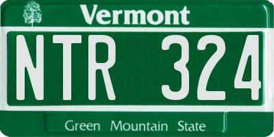 VT license plate NTR324
