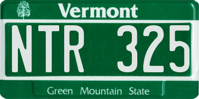 VT license plate NTR325