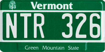 VT license plate NTR326