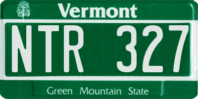 VT license plate NTR327