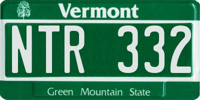 VT license plate NTR332