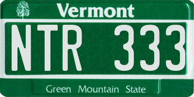 VT license plate NTR333