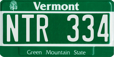 VT license plate NTR334