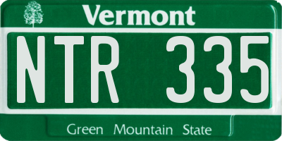 VT license plate NTR335