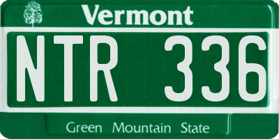 VT license plate NTR336