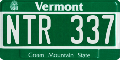 VT license plate NTR337