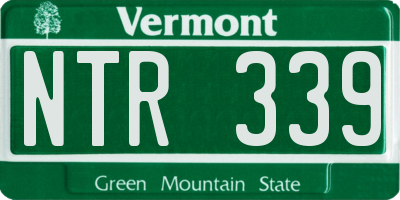 VT license plate NTR339