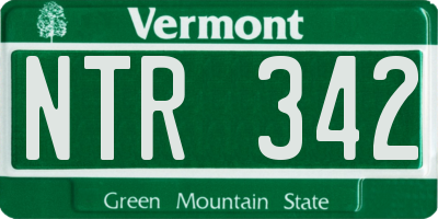 VT license plate NTR342