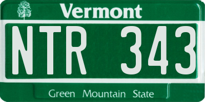 VT license plate NTR343