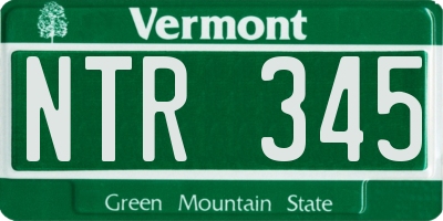 VT license plate NTR345