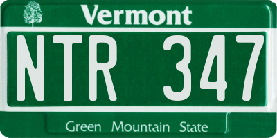 VT license plate NTR347