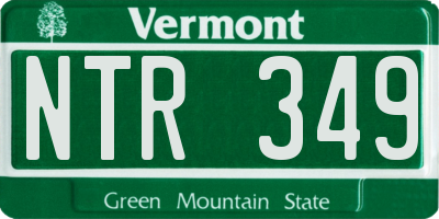 VT license plate NTR349