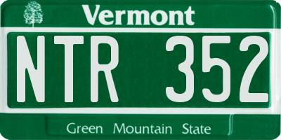 VT license plate NTR352