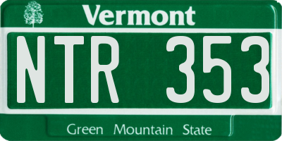 VT license plate NTR353