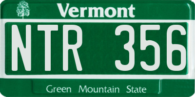 VT license plate NTR356