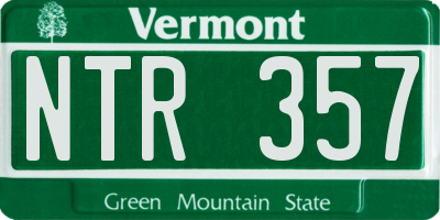 VT license plate NTR357