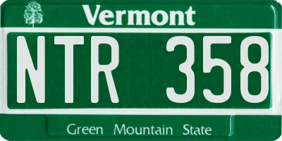VT license plate NTR358